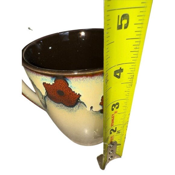 New Mikasa Desert Bloom Coffee Tea Mug Cup Gourmet Basics Floral Brown Lot of 4 - Picture 6 of 7